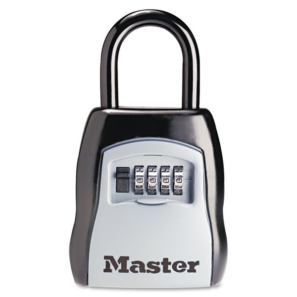 Locking Combination 5 Key Steel Box, 3.25" Wide, Black/Silver [SKU: MLK5400D]