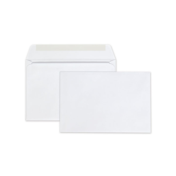 Open-Side Booklet Envelope, #6 1/2, Hub Flap, Gummed Closure, 6 x 9, White, 100/Box [SKU: QUA37113]