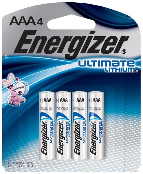 Energizer L92 L92SBP-4 Ultimate Battery, 1.5 V Battery, 1250 mAh, AAA Battery, Lithium Iron Disulfide [SKU: ORG4989505]