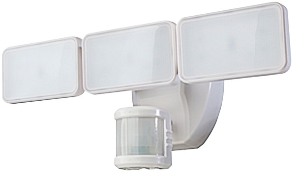 Heath Zenith HZ-5872-WH Motion Activated Security Light, 120 V, 3-Lamp, LED Lamp, 2500 Lumens [SKU: ORG7151228]