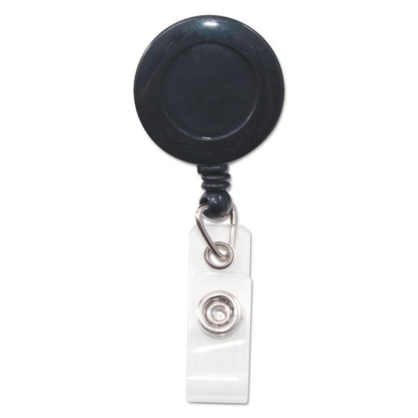 Swivel-Back Retractable ID Card Reel, 30" Extension, Black, 12/Pack [SKU: AVT75548]