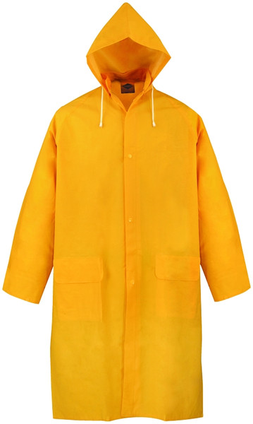 Diamondback PY-800L Raincoat, L, Polyester/PVC, Yellow, Comfortable Corduroy Collar, Double Fly Snap Closure, Knee [SKU: ORG3465689]