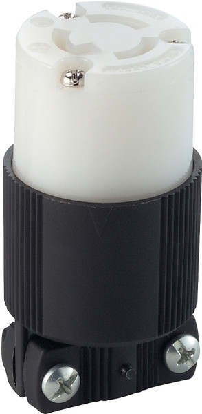 Eaton Wiring Devices CWL515C Electrical Connector, 2 -Pole, 15 A, 125/250 V, NEMA: NEMA L5-15, Black/White [SKU: ORG3202066]