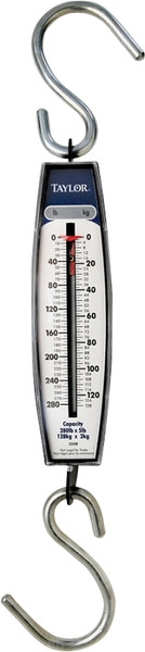 Taylor 3328 Hanging Scale, 280 lb Capacity, Analog Display, Steel Housing Material, lb [SKU: ORG6426811]