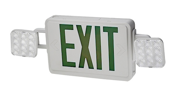 ETI 55502102 Emergency Light/Exit Sign Combo, 7.9 in OAW, 4.3 in OAH, 120/277 V, LED Lamp, Acrylic Fixture, Green/White [SKU: ORG5347497]