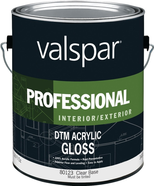 Valspar 045.0080123.007 DTM Acrylic Topcoat, Gloss, Clear, 1 gal, Pail [SKU: ORG0777110]