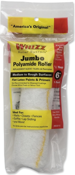 WHIZZ MAXIMUS 60015 Paint Roller Cover, 1/2 in Thick Nap, 6 in L, Polyamide Cover [SKU: ORG6989065]