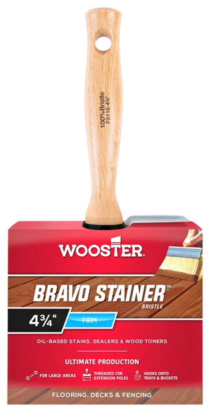WOOSTER F5116-4 Paint Brush, 4 in W, 2-9/16 in L Bristle, China Bristle, Threaded Handle [SKU: ORG1956960]