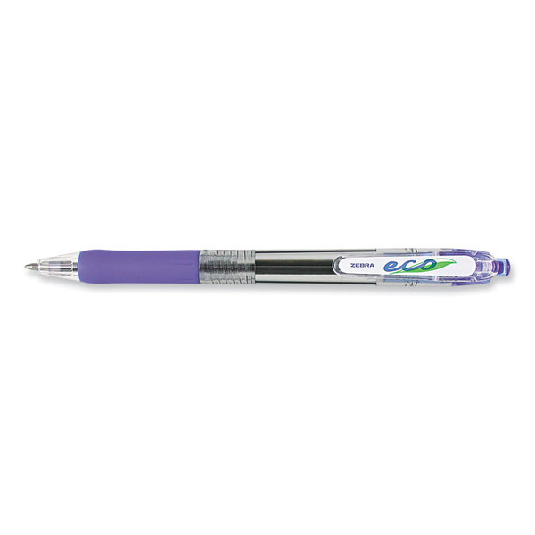 ECO Jimnie Clip Ballpoint Pen, Retractable, Medium 1 mm, Blue Ink, Translucent Blue Barrel, 12/Pack [SKU: ZEB22520]