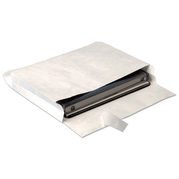 Lightweight 14 lb Tyvek Open End Expansion Mailers, #13 1/2, Square Flap, Redi-Strip Adhesive Closure, 10 x 13, White, 100/CT [SKU: QUAR4610]