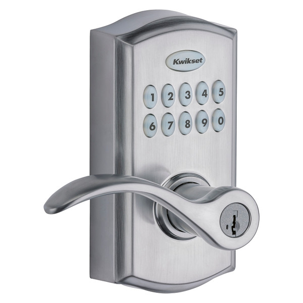 Kwikset 955PML 26D SMT CP Electronic Pembroke Lever, AAA Grade, Keyless Key, Zinc, Satin Chrome, Commercial [SKU: ORG8381907]