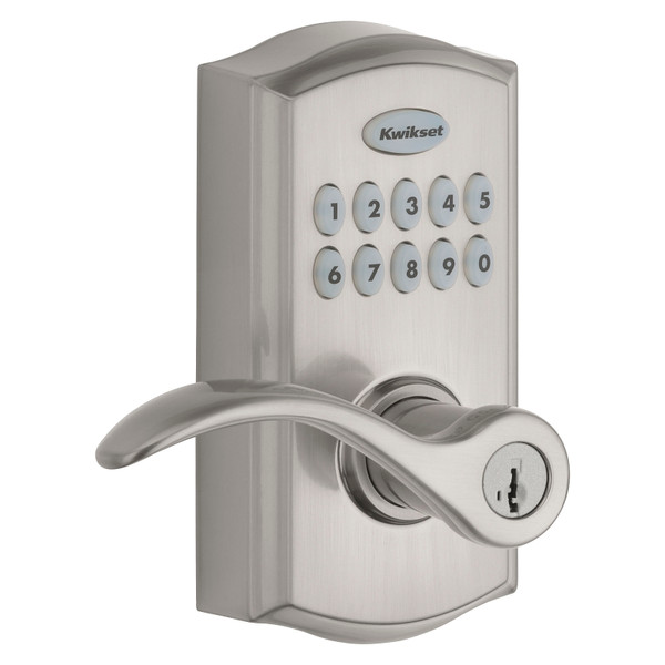 Kwikset 955PML 15 SMT CP Electronic Pembroke Lever, AAA Grade, Keyless Key, Zinc, Satin Nickel, Commercial [SKU: ORG8382053]