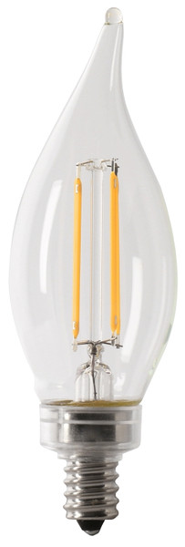 Feit Electric CFC40/927CA/FIL/6 LED Bulb, Decorative, Flame Tip Lamp, 40 W Equivalent, E12 Lamp Base, Dimmable [SKU: ORG9989401]
