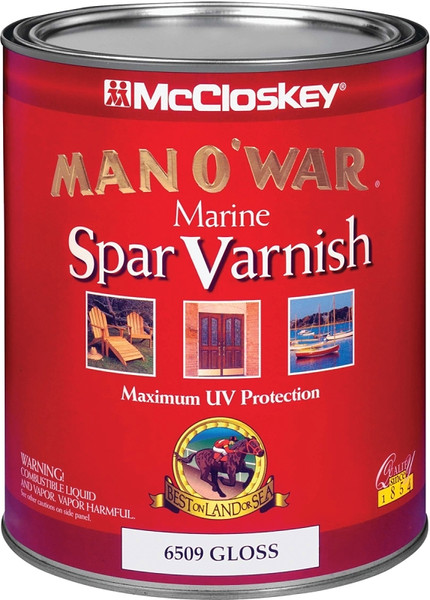 McCloskey Man O' War 080.0006509.005 Marine Spar Varnish, Gloss, Clear, Liquid, 1 qt [SKU: ORG8328437]