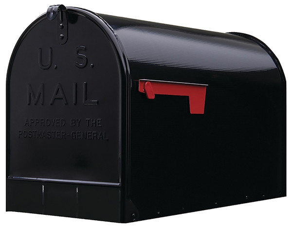 Gibraltar Mailboxes ST200B00 Rural Mailbox, 3175 cu-in Capacity, Galvanized Steel, Powder-Coated, 11.7 in W, 24.8 in D [SKU: ORG7277494]