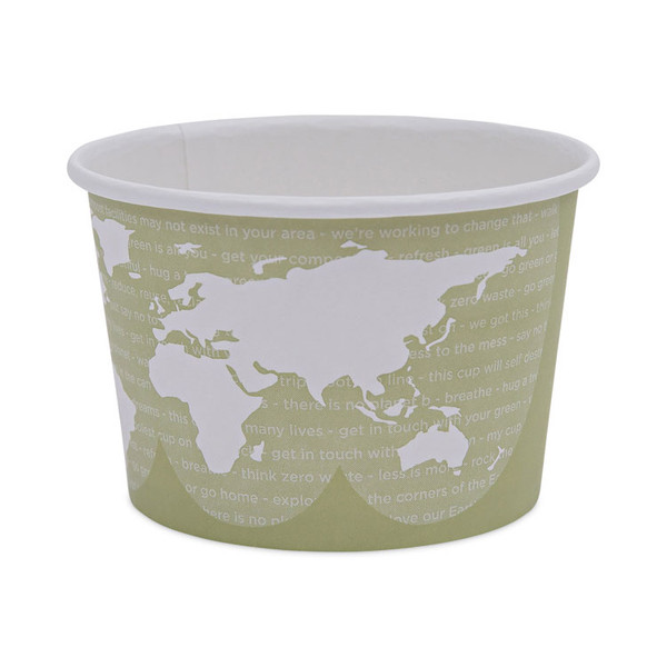 World Art Renewable and Compostable Food Container, 16 oz, 4.05 Diameter x 3 h, Seafoam, Paper, 25/Pack, 20 Packs/Carton [SKU: ECOEPBSC16WA]