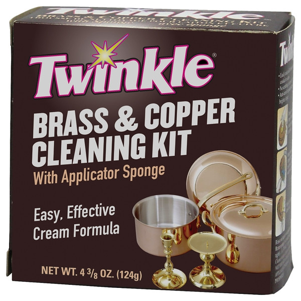 Twinkle 525105 Brass and Copper Cleaning Kit, 4.4 oz, Paste, Lemon, Greenish Yellow [SKU: ORG3926391]