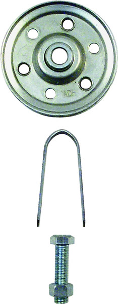 Prime-Line GD 52109 Pulley with Strap and Axle Bolt, 3 in Dia, 5/16 in Dia Bore, Galvanized Steel [SKU: ORG8133639]