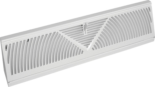 Imperial RG3056-A Baseboard Diffuser, 24 in L, 2-3/4 in W, 360 deg Air Deflection, Steel, White [SKU: ORG5386180]