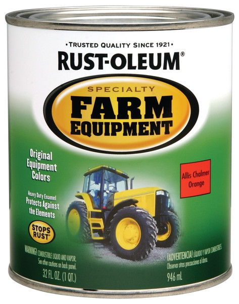 RUST-OLEUM SPECIALTY 7458502 Farm Equipment Enamel, Allis Chalmers Orange, 1 qt Can [SKU: ORG8469264]