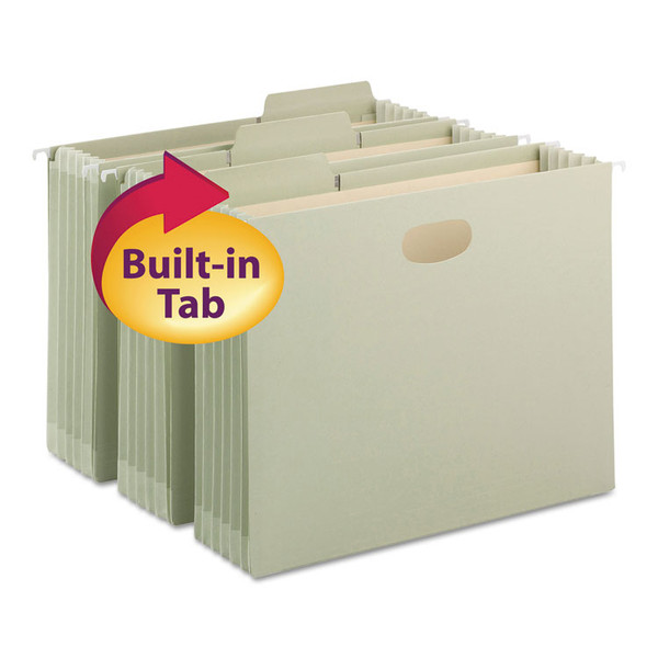 FasTab TUFF Hanging Pockets, Letter Size, 1/3-Cut Tabs, Moss, 9/Box [SKU: SMD64224]