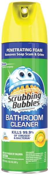 Scrubbing Bubbles 71362 Bathroom Cleaner, 22 oz Aerosol Can, Pleasant Lemon, Yellow [SKU: ORG0723312]
