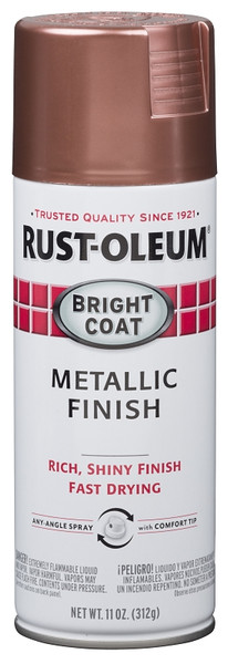 RUST-OLEUM STOPS RUST Bright Coat 331255 Metallic Finish Spray, Rose, 11 oz, Aerosol Can [SKU: ORG1193515]