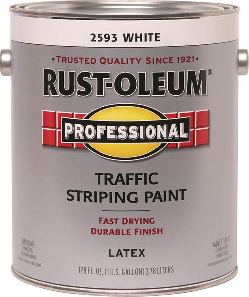 RUST-OLEUM PROFESSIONAL 2593402 Traffic Striping Paint, Flat, Traffic White, 1 gal, Pail [SKU: ORG8351975]