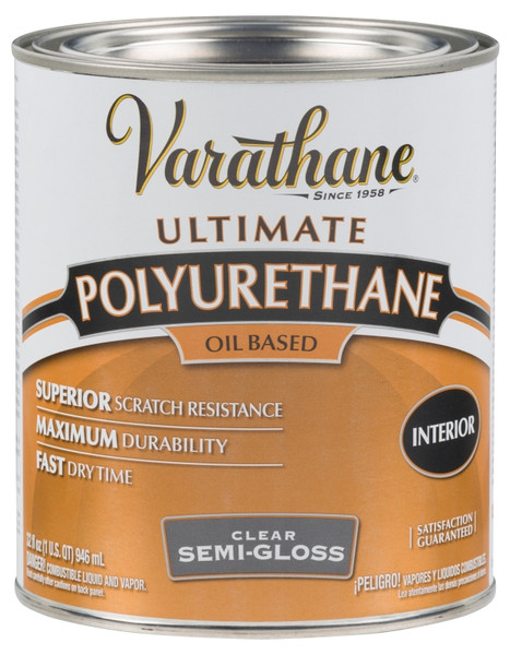 VARATHANE 6041H Polyurethane, Semi-Gloss, Liquid, Clear, 1 qt [SKU: ORG0997643]