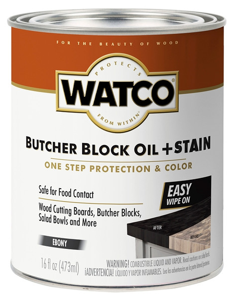 WATCO 359023 Oil and Stain, Ebony, Liquid, 16 oz, Can [SKU: ORG7607633]