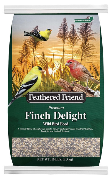 Feathered Friend FINCH DELIGHT Series 14177 Wild Bird Food, Premium, 16 lb Bag [SKU: ORG3596749]