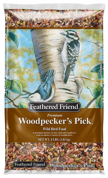 Feathered Friend WOODPECKER's Pick Series 14178 Wild Bird Food, Premium, 4 lb Bag [SKU: ORG3596756]