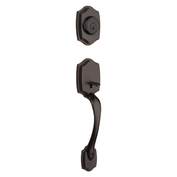 Kwikset 96870-100 Handleset, 3 Grade, Brass, Venetian Bronze, 2-3/8 x 2-3/4 in Backset, KW1 Keyway, 1-3/4 in Thick Door [SKU: ORG6864631]