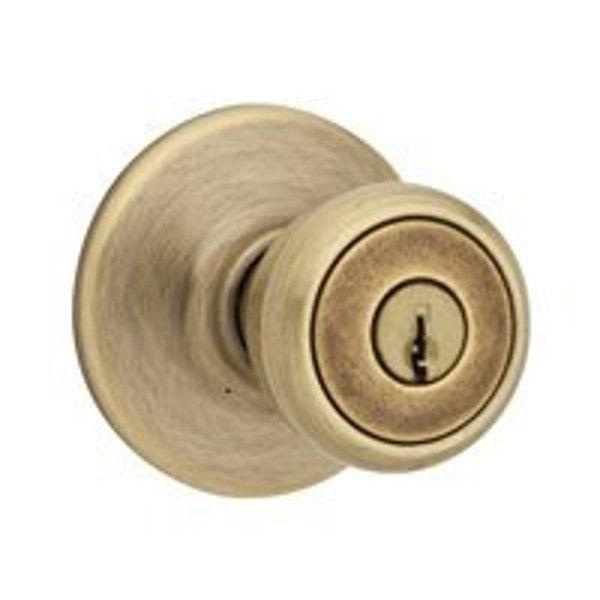 Kwikset 400T5RCLRCSK3BX Keyed Entry Knob, Antique Brass [SKU: ORG0823617]