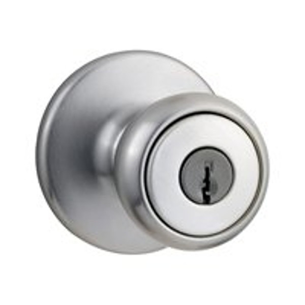Kwikset 400T26DRCLRCSK3BX Keyed Entry Knob, Brass, Satin Chrome [SKU: ORG3235280]