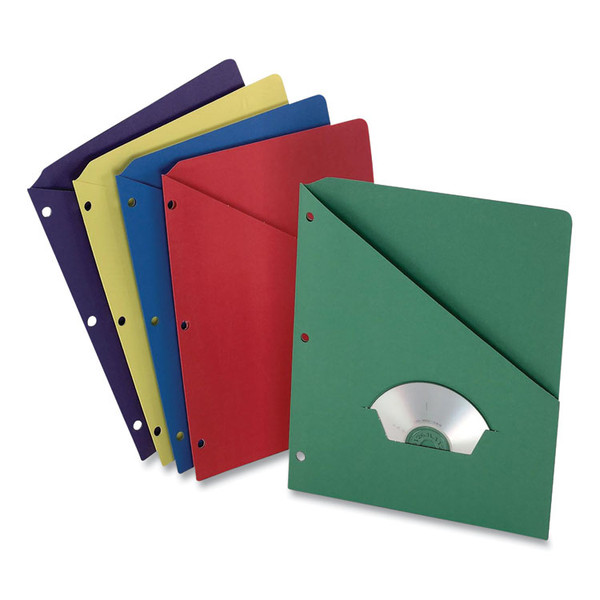 Slash Pocket Project Folders, 3-Hole Punched, Straight Tab, Letter Size, Assorted, 25/Pack [SKU: PFX32940PK]