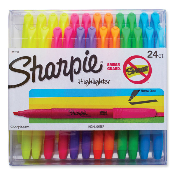 Pocket Style Highlighters, Assorted Ink Colors, Chisel Tip, Assorted Barrel Colors, 24/Pack [SKU: SAN1761791]