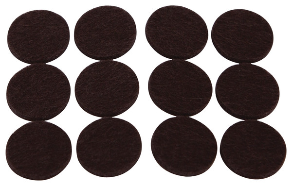 ProSource FE-50220-PS Furniture Pad, Felt Cloth, Brown, 7/8 in Dia, 5/64 in Thick, Round [SKU: ORG3224235]