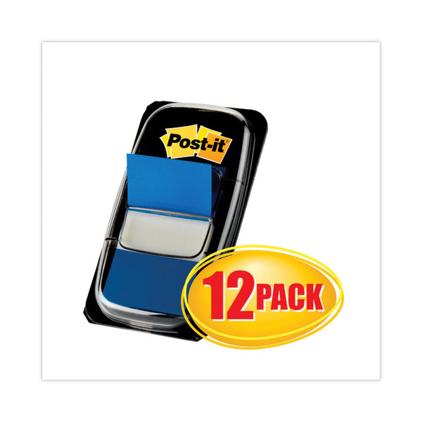 Marking Page Flags in Dispensers, Blue, 50 Flags/Dispenser, 12 Dispensers/Pack [SKU: MMM680BE12]