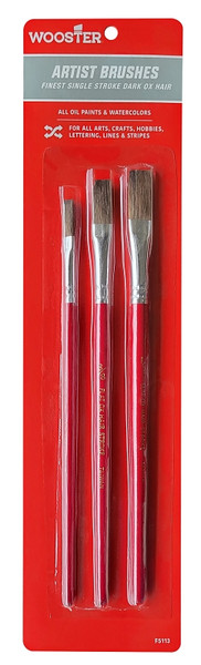 WOOSTER F5113 Artist Paint Brush Set, Plastic Handle, 7-3/4 in OAL [SKU: ORG6155550]