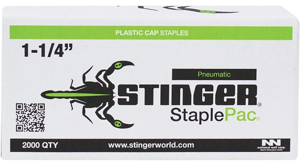 Stinger 136074 Cap Staple, 7/16 in W Crown, 1-1/4 in L Leg, 16 Gauge, Carbon Steel, Electro-Galvanized [SKU: ORG2609907]