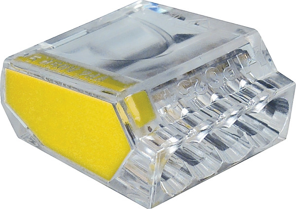 GB PushGard 19-PC4 Wire Connector, 22 to 12 AWG Wire, Copper Contact, Polycarbonate Housing Material, Clear Yellow [SKU: ORG9968256]