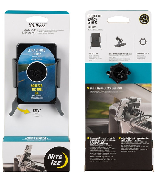Nite Ize Squeeze Series SUDK-01-R8 Universal Dash Mount, Dash Mounting [SKU: ORG5576533]