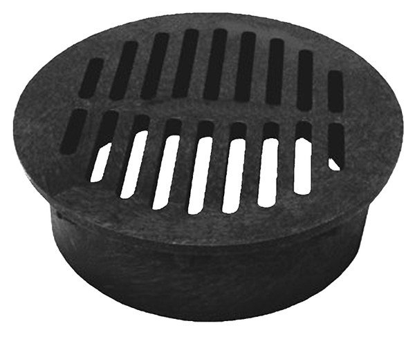 NDS 40 Drain Grate, 6 in Dia, 6-3/4 in L, 6-3/4 in W, Round, 1/4 in Grate Opening, HDPE, Black [SKU: ORG8901688]