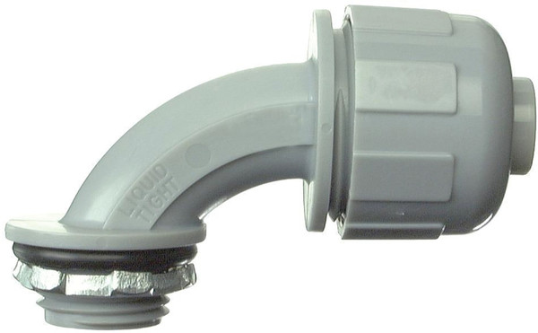 Halex 27691 Liquidtight Connector, 90 deg Angle, PVC [SKU: ORG6947212]