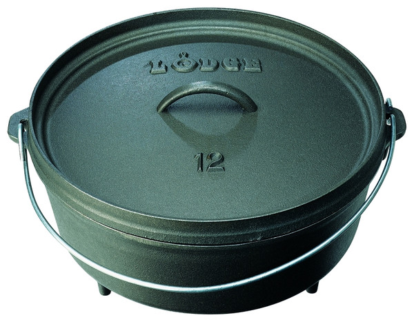 Lodge L10CO3 Camp Dutch Oven, 4 qt Capacity, Cast Iron, Black, Bail Handle [SKU: ORG6852198]