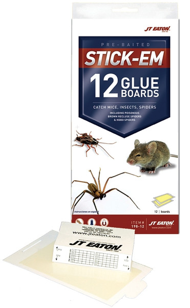 J.T. EATON Stick-Em 198-12 Scorpion Glue Trap, Solid, Characteristic Petroleum, Clear/Pale Yellow Pack [SKU: ORG5583158]