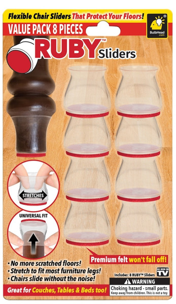 POCKET hose 15503-12 Ruby Slider, Rubber, Clear/Red, Felt/Rubber [SKU: ORG2208130]