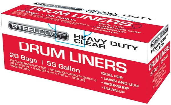 STEELCOAT FG-P9934-10A Drum Liner, 55 gal Capacity, Clear [SKU: ORG5425970]