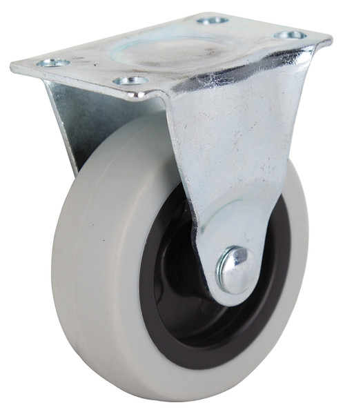 ProSource JC-N02-G Rigid Caster, 3 in Dia Wheel, 24 mm W Wheel, Thermoplastic Rubber Wheel, Gray, 130 lb [SKU: ORG9499732]
